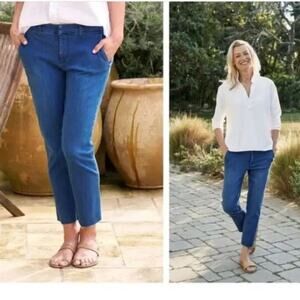 Frank & Eileen Wicklow Blue Denim Wash Italian Performance Denim Sz 8